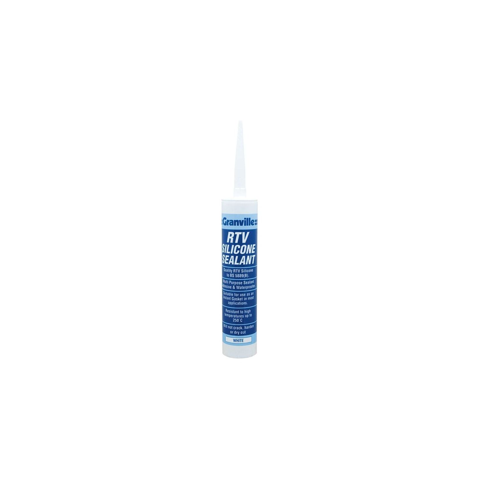 1 X Granville RTV Silicone Cartridge White 310ml Multi Purpose Sealant