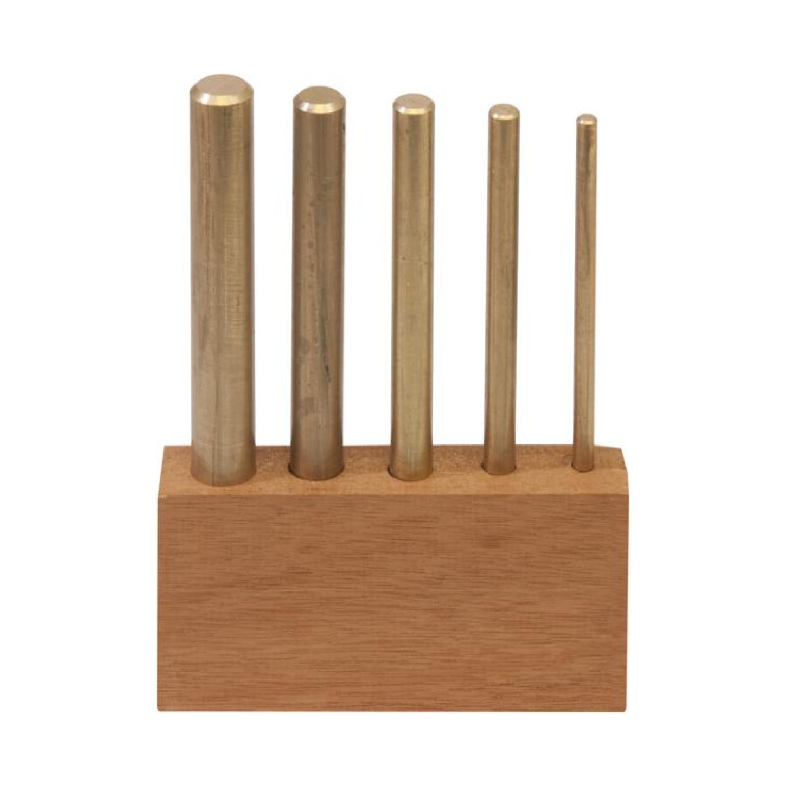 Brass Punch Set - 5 Piece Brass Drift Pin Punch Set Mechanics Non Marring Punches For Vehicles