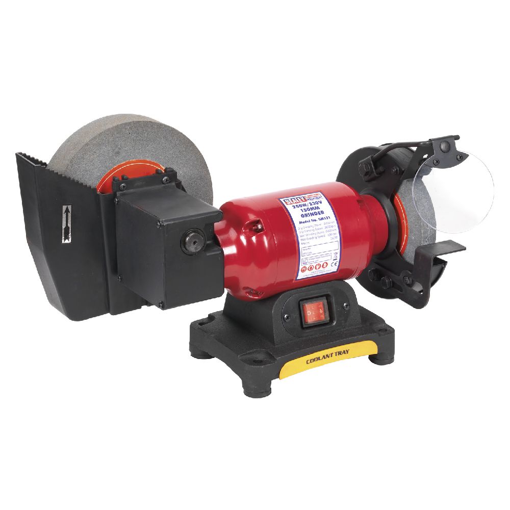 Sealey Bench Grinder Wet Dry 200 150mm 250W 230V Grinders DIY Tools
