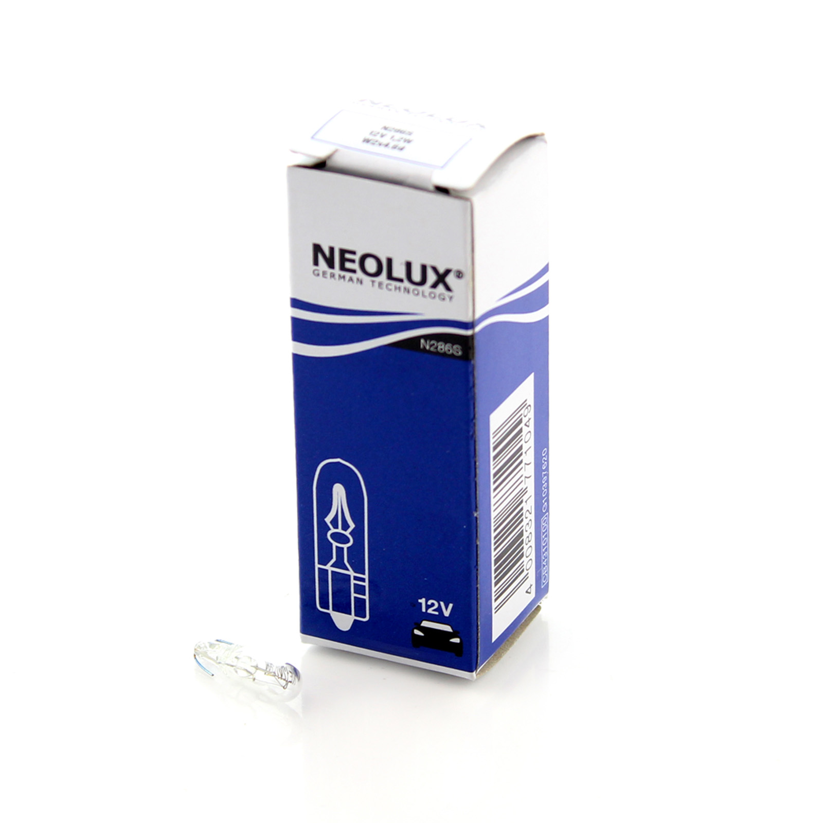 1x Neolux 12v 'Trade' 1.2w T5 W2x4.6d 286 Mini-Wedge Instrument Bulb Light