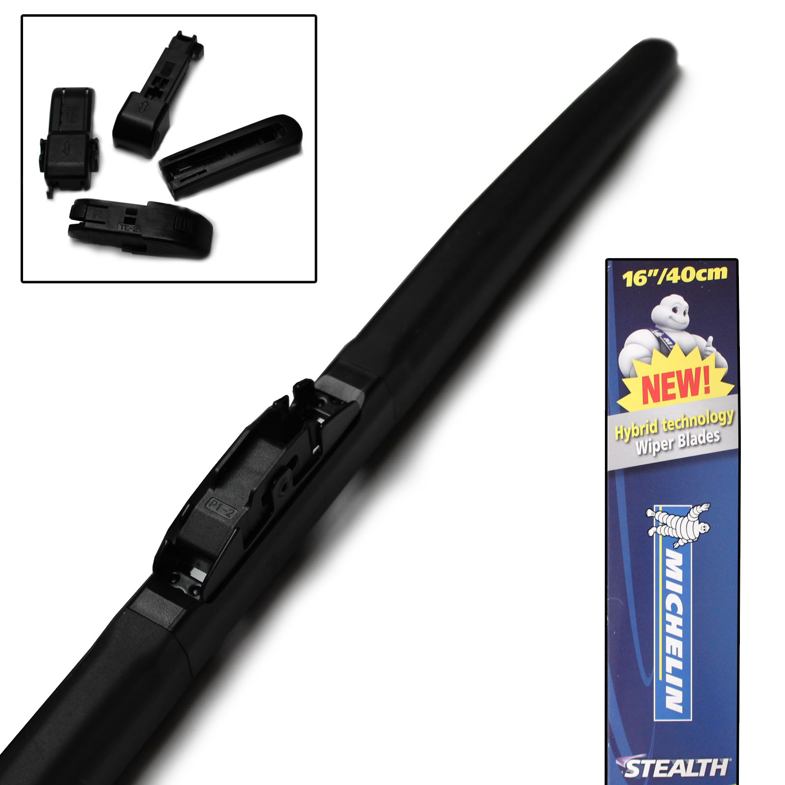 Michelin Stealth Front Retro Wiper Blade Windscreen Window Genuine Flat