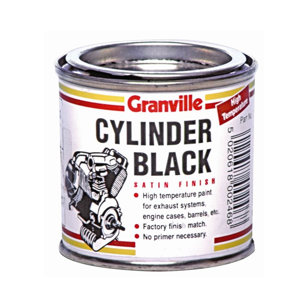 1 X Granville Cylinder Black Satin Finish Paint 250ml Tin Exhaust