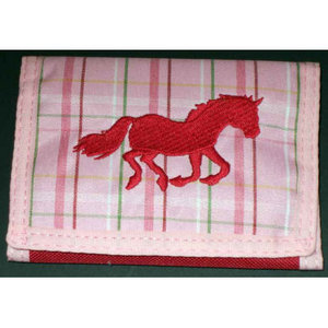 View Item Pink/Red Horse Embroidered Wallet