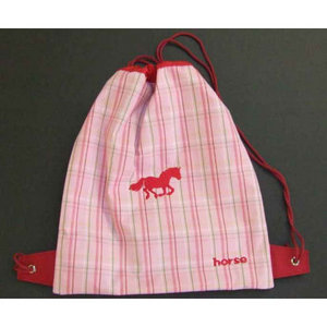 View Item Pink/Red Horse Embroidered Sports Bag