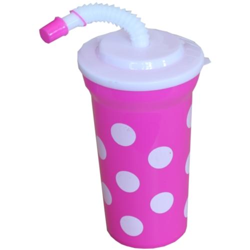 Gepunkteter Kinder Trinkbecher Trinken Becher Mit Deckel & Strohhalm Plastik eBay