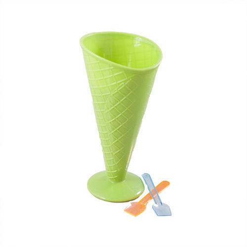 Childrens Kids Fun Bright Plastic Cone Design Ice Cream Sundae Bowl