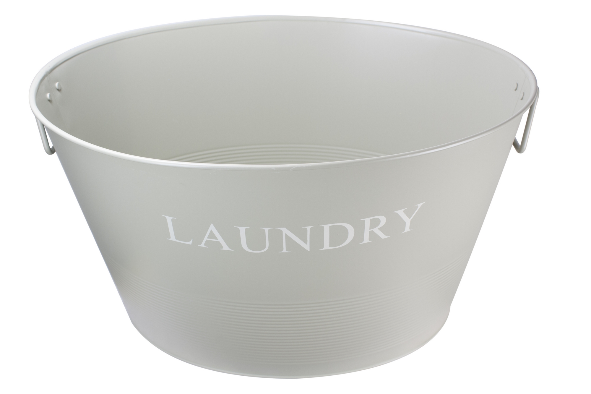 Traditional Metal Laundry Washing Basket Tub Carrier Handles French