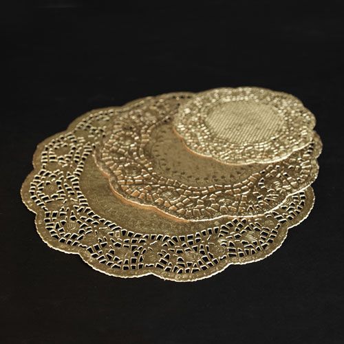 36 Gold Paper Doilies Doyleys Doily Mat Shabby Retro eBay