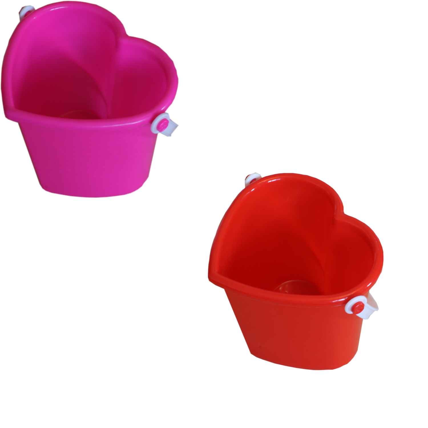Heart Shaped Plastic Beach Bucket in Pink OR Red Small eBay