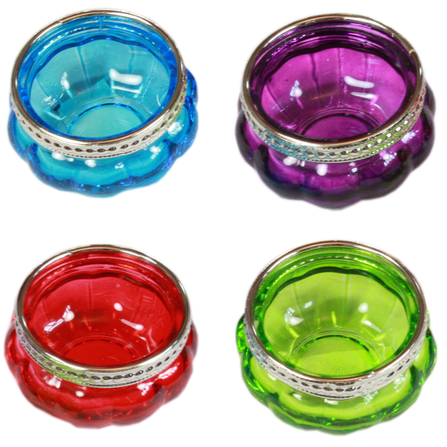 Assorted Moroccan Coloured Glass TLight Tealight Tlight Holders
