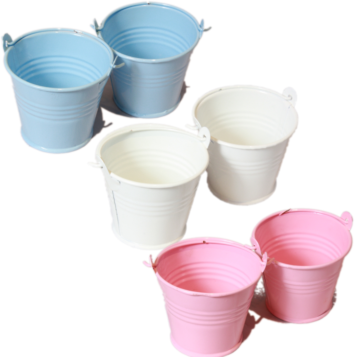 2x 2" Galvanised Metal Mini Craft Pail Buckets Wedding Favors Favours