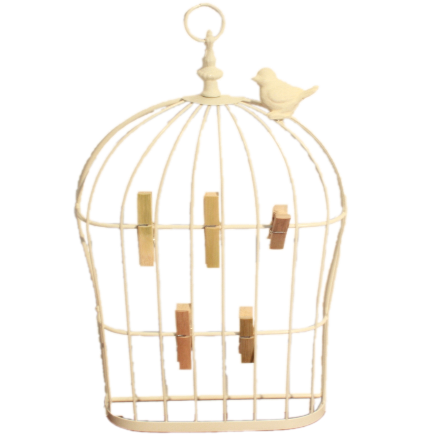 Wall Mounted Bird Cage Design Memo Holder with 5 Clips blendboutique