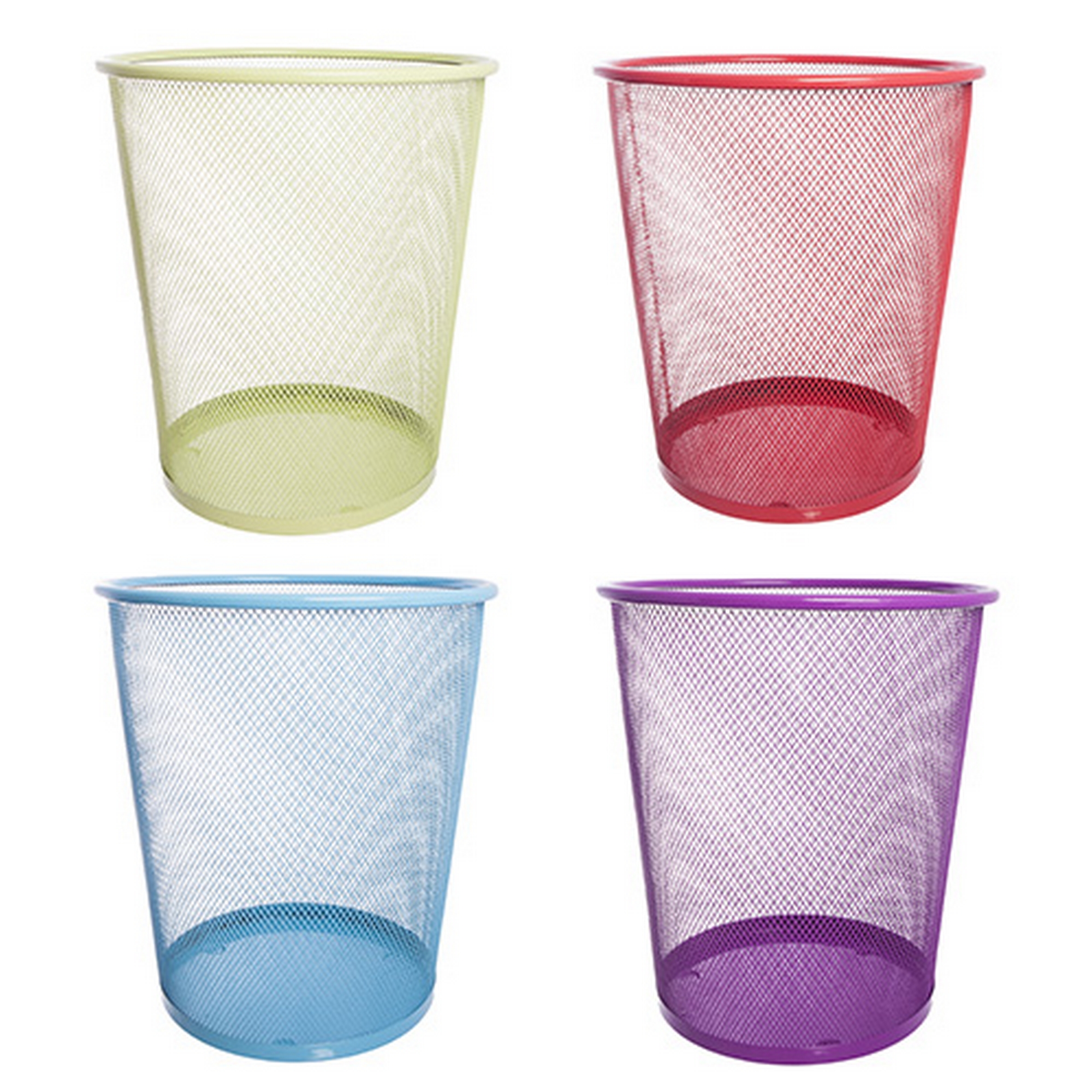 Bright Fun Metal Mesh Desk Bedroom Office Waste Paper
