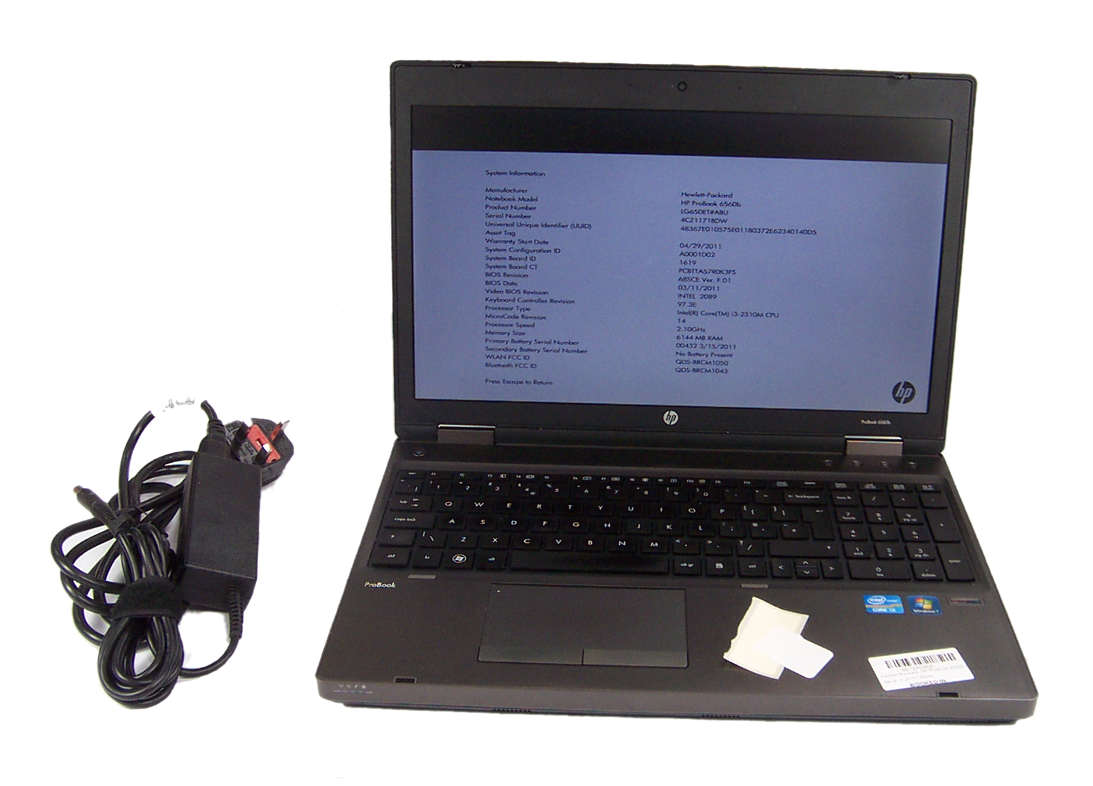 HP ProBook 6560b LG650ET ABU 15 6 Core I3 2 1GHz 6GB 320GB DVD RW