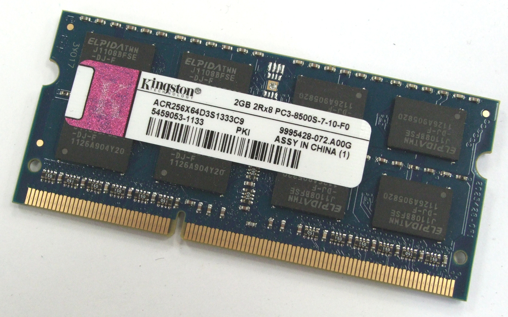 Acr256x64d3s1333c9 Kingston 2gb Pc3 8500s Ddr3 Ram Sodimm Ebay