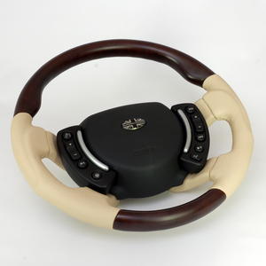 Range Rover L322 Steering Wheel - Burr Walnut Heated + Parchemnt Leather SPORT Grip Preview