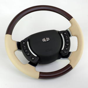 Range Rover L322 Steering Wheel - Burr Walnut Heated + Parchment Leather Preview
