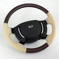 View Item Range Rover L322 Steering Wheel - Burr Walnut Heated + Parchment Leather