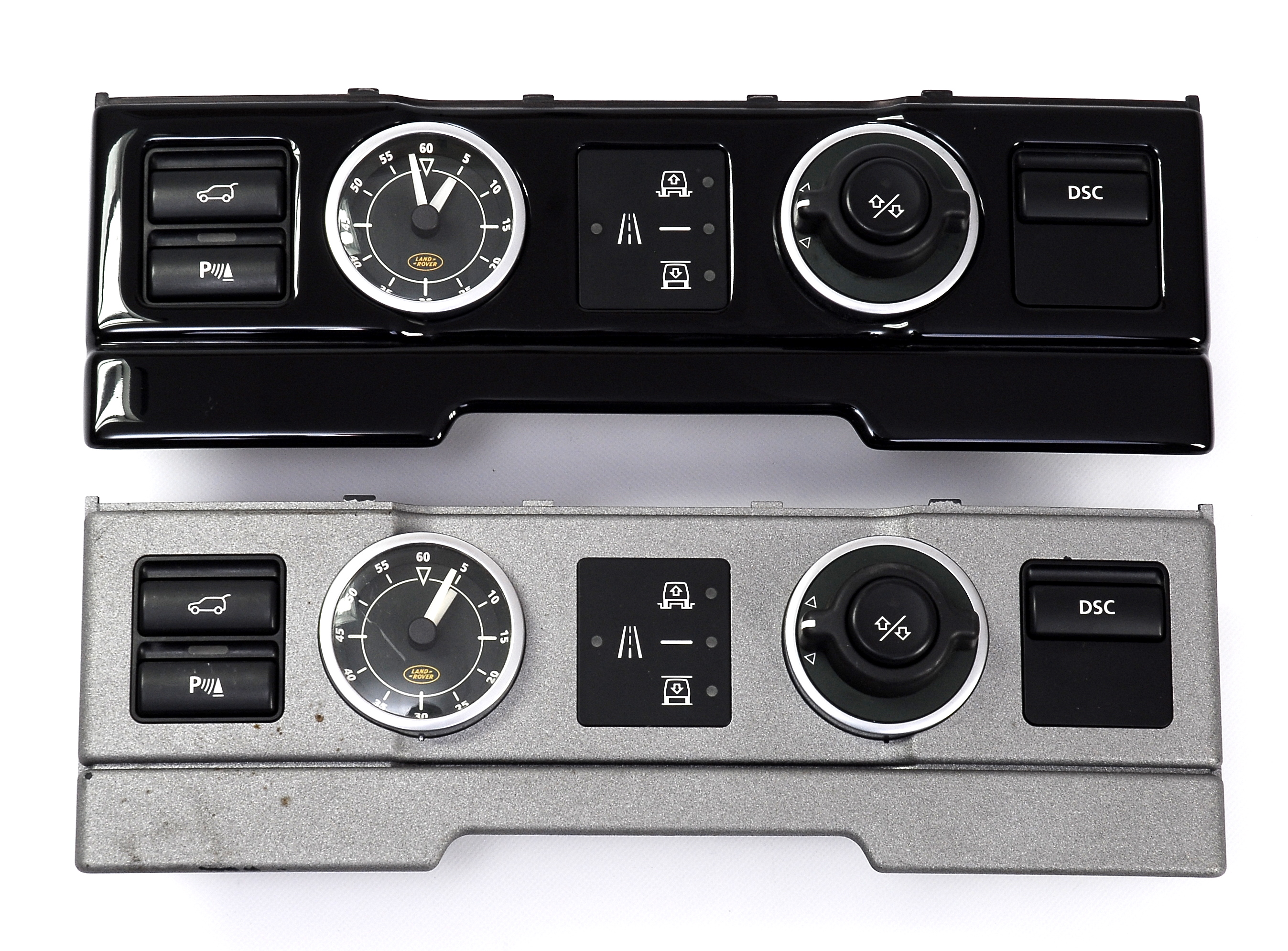 Clock+Terrain panel fascia Black Piano Range Rover L322 interior