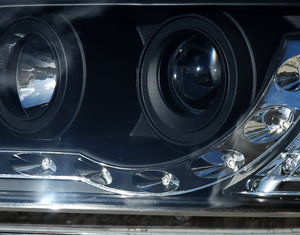 Black LED headlights for VW Transporter T5 Preview
