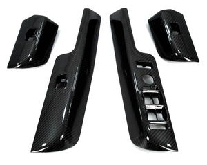 Range Rover L322 Window Switch Surrounds - BLACK CARBON RHD with Mirror Park Preview