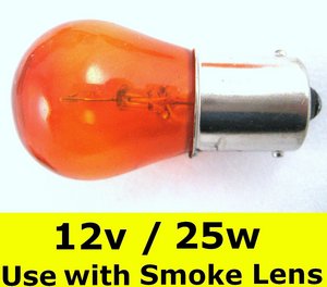 BA15s AMBER bulb 12v 25W (opposite pin) High Power for Smoked Lights Preview