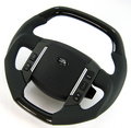 View Item Range Rover Sport "flat top" Steering Wheel - Black Carbon Fibre + Perforated Leather