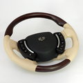 View Item Steering Wheel - Burr Walnut & Parchemnt Leather SPORT Grip Heated