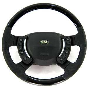 Range Rover L322 Non-Heated Steering Wheel BLACK PIANO - std Grip - Perforated Preview