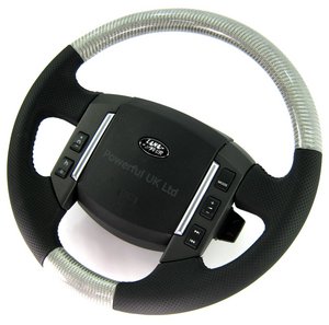 Range Rover Sport Steering Wheel - Silver Carbon- Perforated Leather Preview