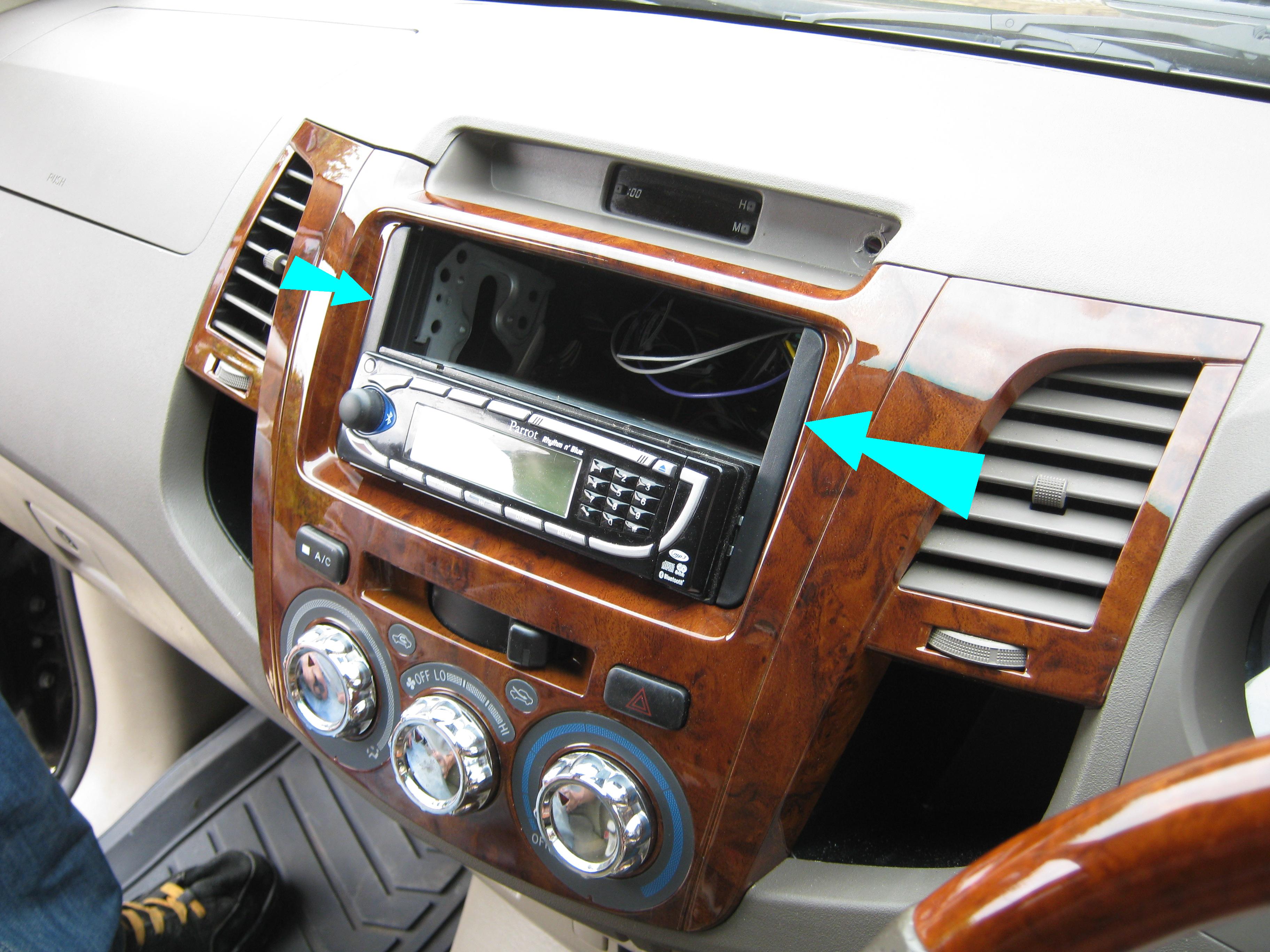 Radio/SatNav Spacers for Toyota Hilux Mk6 Vigo 2 din double CD player