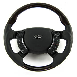 Range Rover L322 Steering Wheel - Burr Walnut Non-Heated + Perforated SPORT Grip Preview