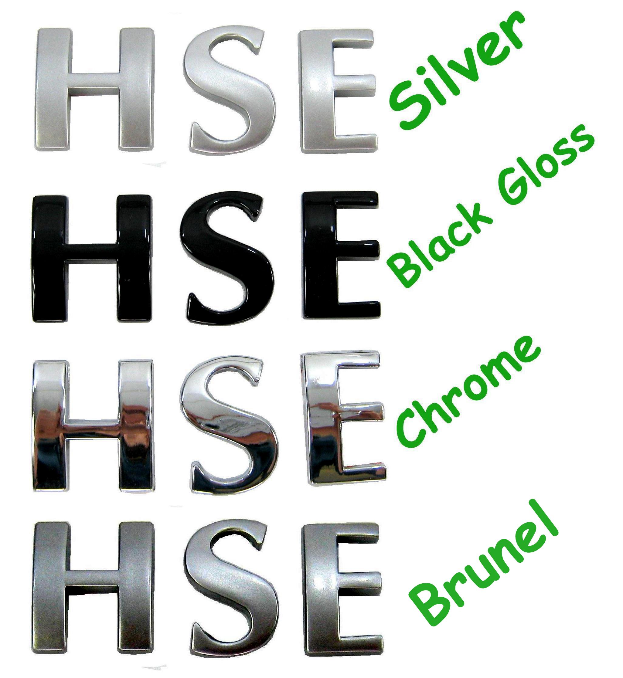 Brunel Grey Letters HSE logo for Range Rover L322 diesel/V8 lettering