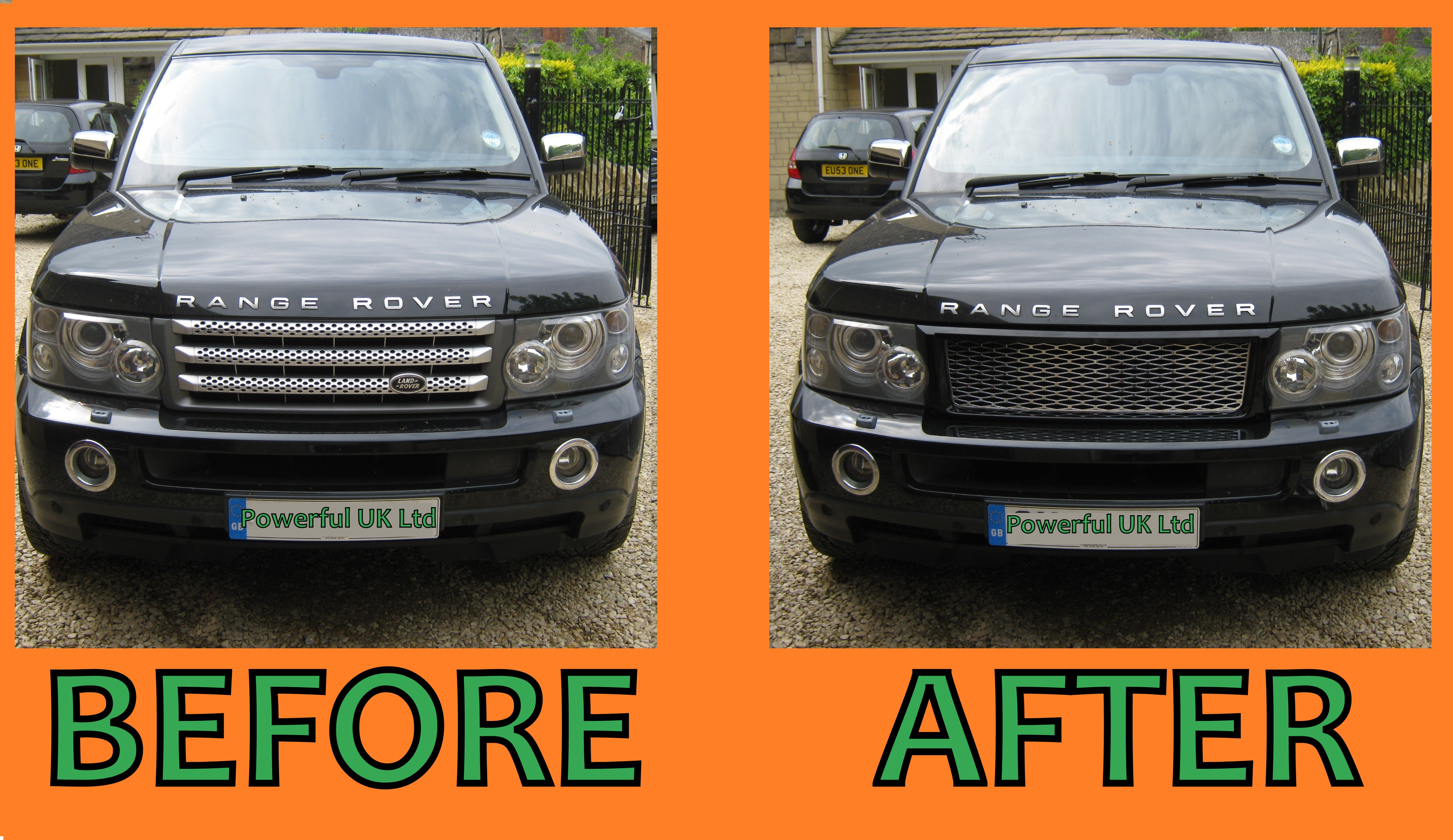 Black+Silver Front Grille Conversion for Range Rover Sport 200509