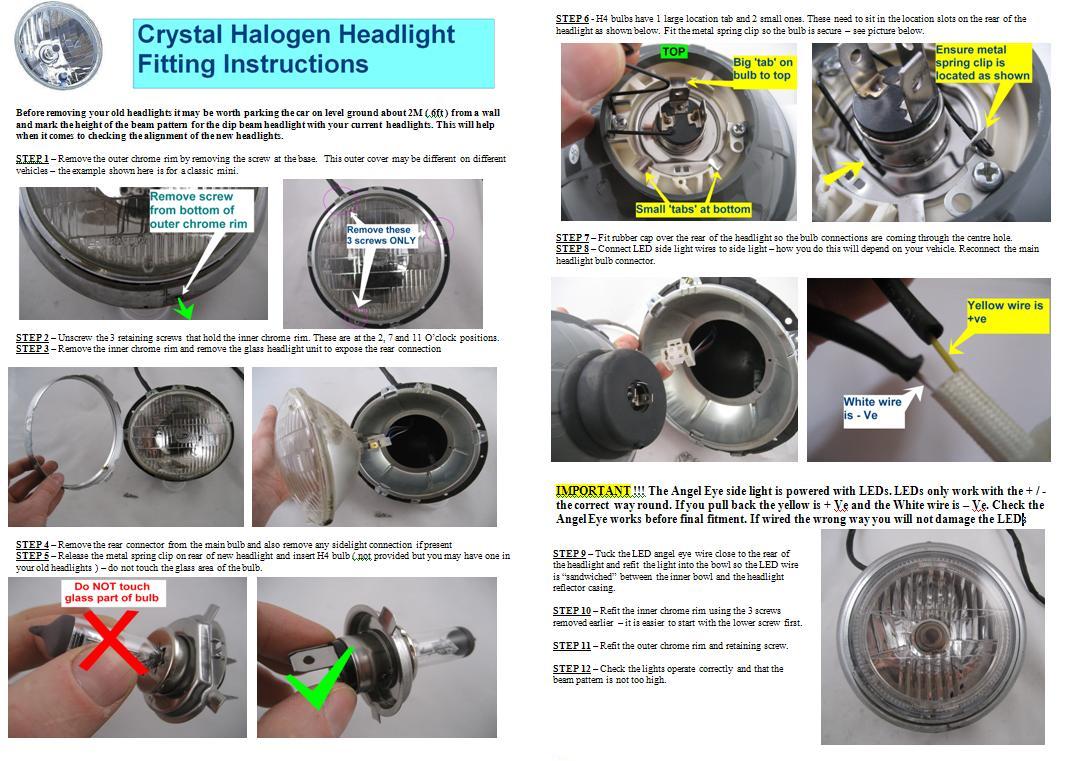 Angel Eye Headlight Headlamp for Ford Escort Mk1 Mk2 Anglia cibie lucas