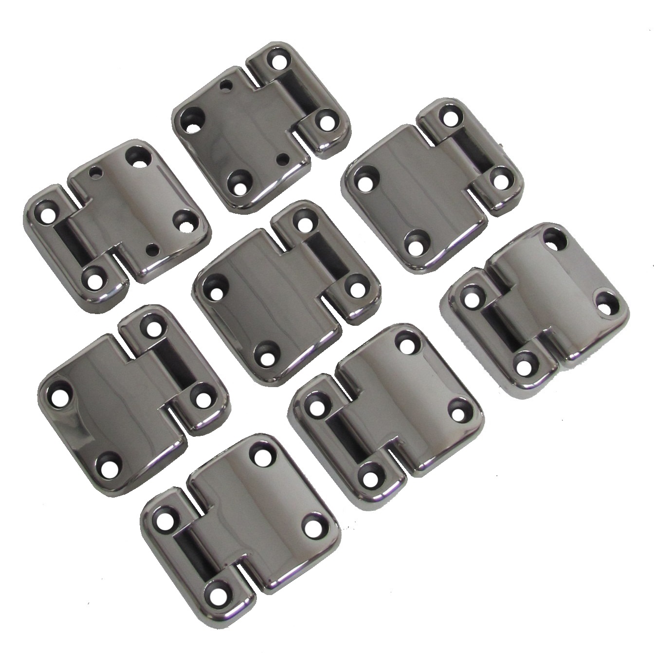 Land Rover Defender 110/130 4 Door Hinge set in Polished Chrome