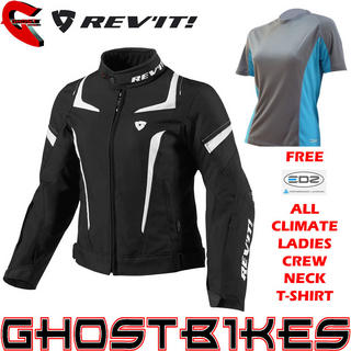 View Item Rev It Jupiter Ladies Jacket Black White and FREE EDZ Top