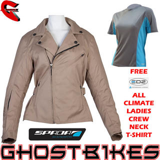 View Item Spada Keira Ladies Jacket Sand and FREE EDZ T-Shirt