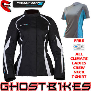 View Item Spada Planet Ladies Jacket Black White and FREE EDZ Top