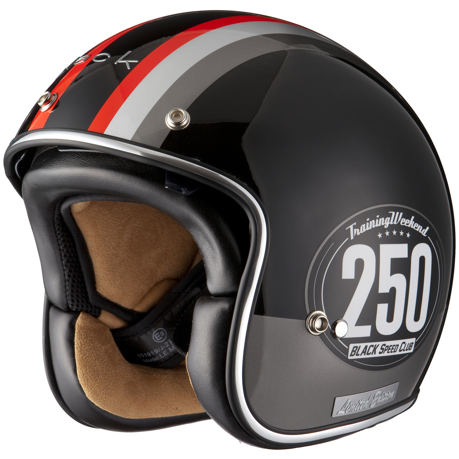 Limited Edition Black Smith Classic Racer Open Face Scooter Motorcycle