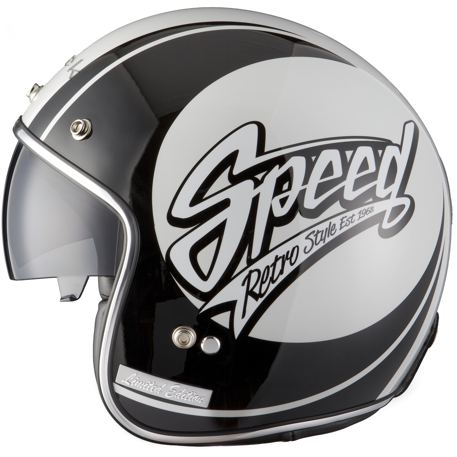 Limited Edition Black Jam 80S Retro Classic Mod Scooter Motorcycle Crash Helmet