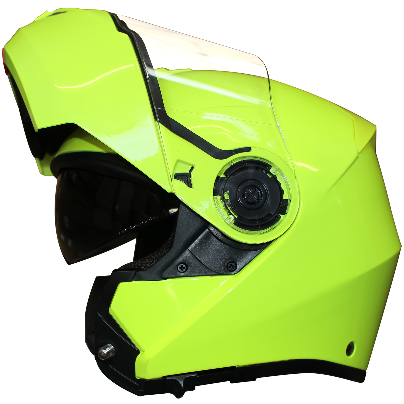 Viper RSV335 Solid Plain HiViz Motorcycle Helmet Flip Up Front
