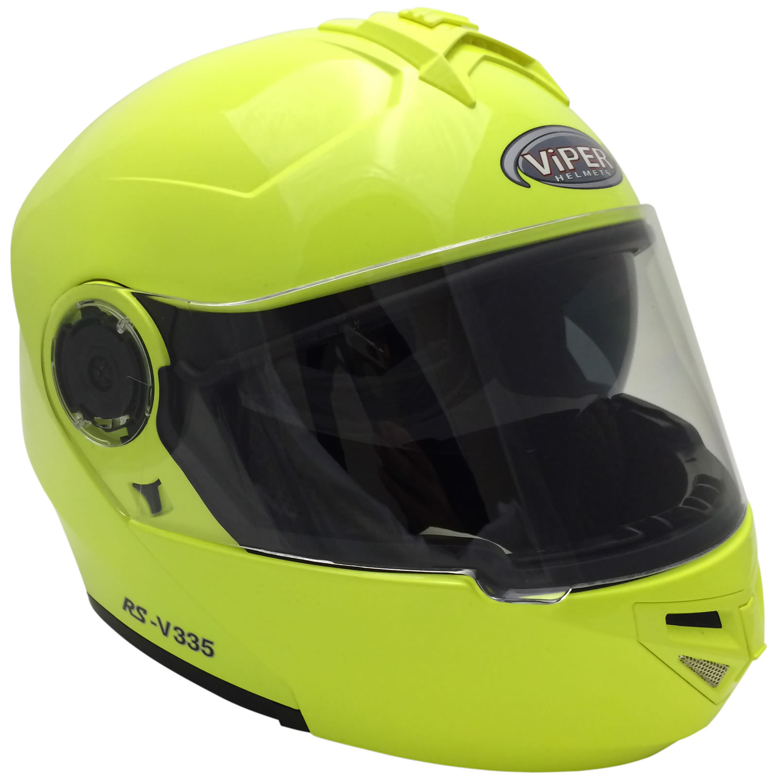 Viper RSV335 Solid Plain HiViz Motorcycle Helmet Flip Up Front