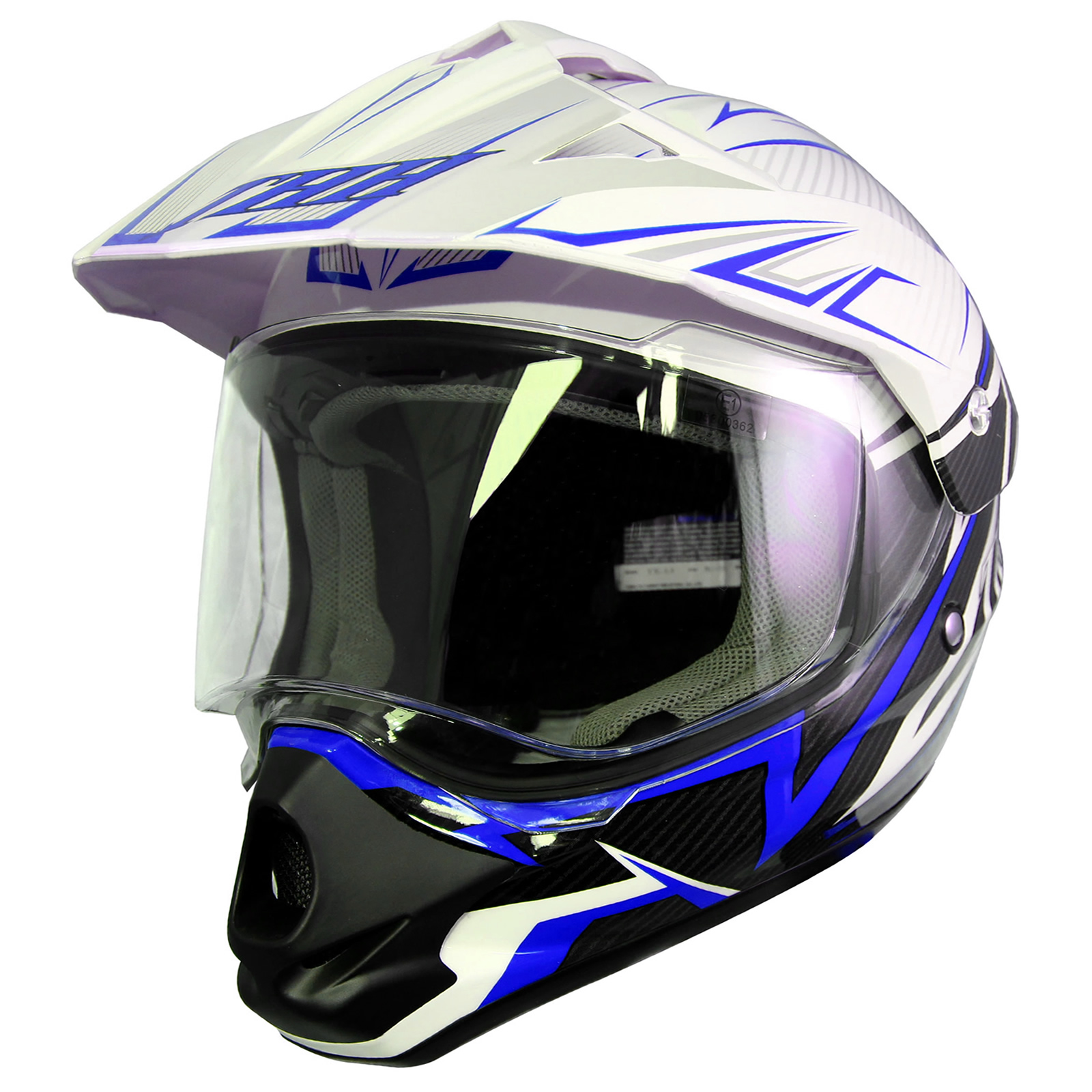 THH TX13 1 White Blue Dual Sport Helmet Motorcycle MX Motocross