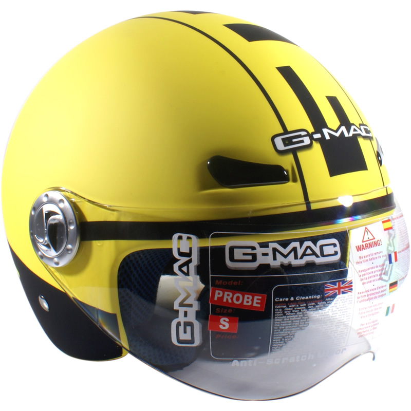 GMAC PROBE OPEN FACE MOTORCYCLE HELMET YELLOW XS eBay