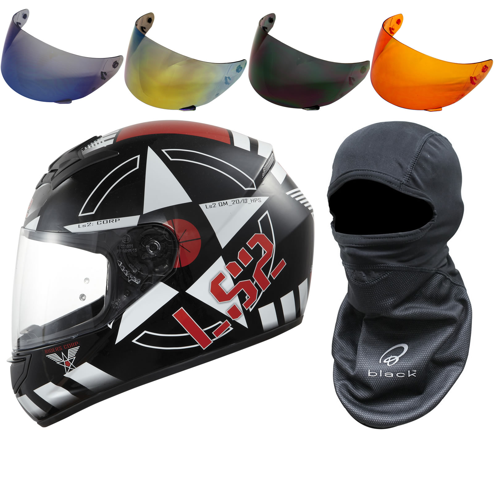 LS2 FF351.25 CORPS MILITARY GRAPHIC RED STAR FULL FACE MOTORCYCLE CRASH