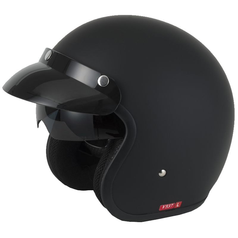 Vcan V537 Solid Plain Matt Black Motorcycle Helmet Open Face Drop Down Visor eBay