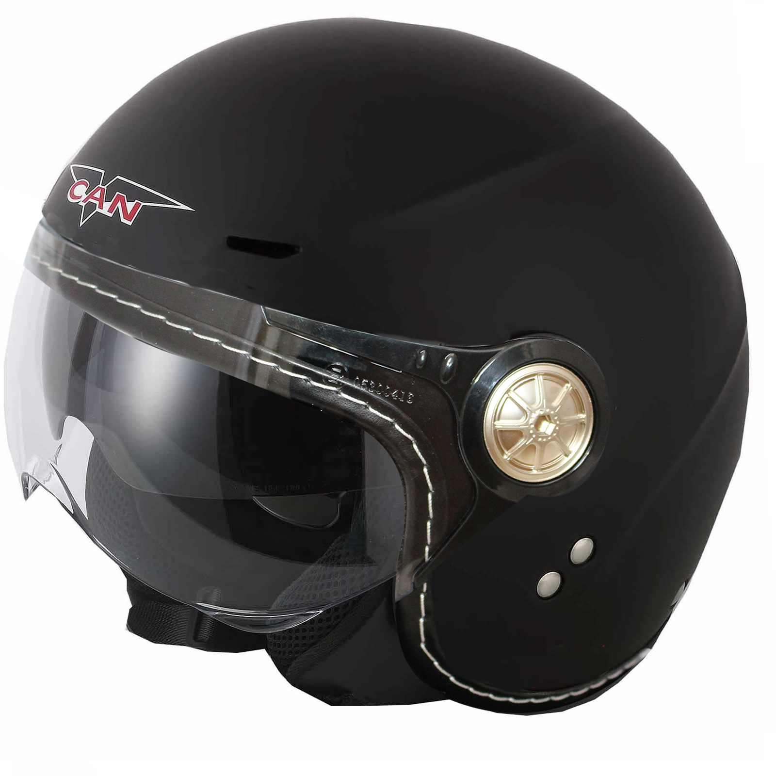 VCAN V582 OPEN FACE DROP DOWN SUN VISOR MOTORCYCLE CLASSIC SCOOTER BIKE HELMET - Picture 3 of 3