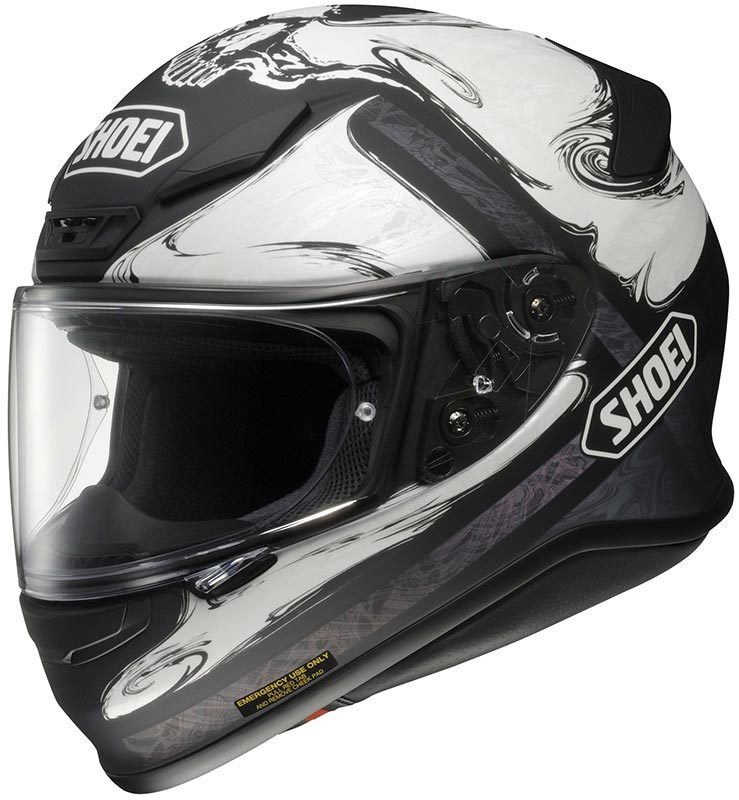 SHOEI NXR PHANTASM URBAN GOTHIC SKULL RACING SPORTS MOTORCYCLE CRASH