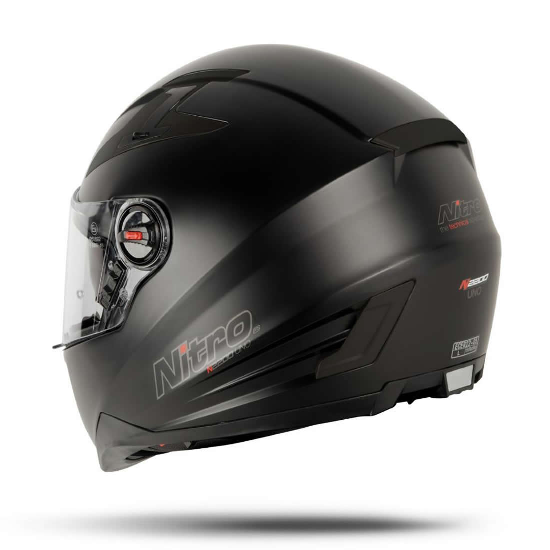 Nitro N2200 Uno DVS Solid Matt Black Motorcycle Helmet Full Face Sun
